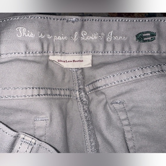Levis Womens Sz 6M Ultra Low Bootlet Gray Denim Jeans Cotton Stretch Button - Picture 8 of 12